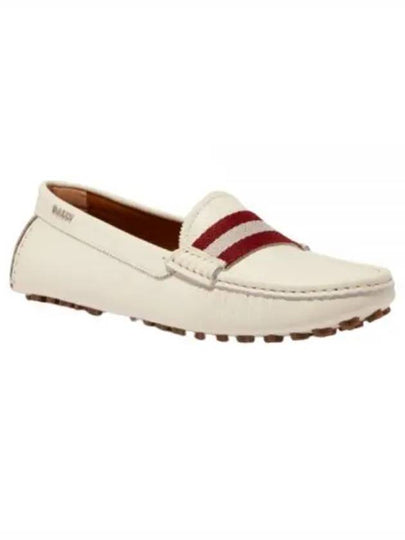 Leather Logo Driving Shoes White - BALLY - BALAAN 2