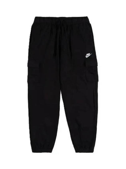 Sportswear Club Mid-Rise Oversized Fleece Track Pants Black - NIKE - BALAAN 2