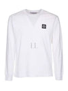 Chest Patch Long Sleeve T-Shirt White - STONE ISLAND - BALAAN 2