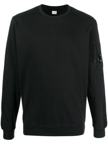 Men's Light Fleece Lens Logo Sweatshirt Black - CP COMPANY - BALAAN 1