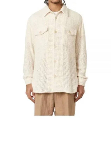 24 HOMESPUN SUMMER TWEED MESH SHIRT OFF white A24SS01HM - AURALEE - BALAAN 1