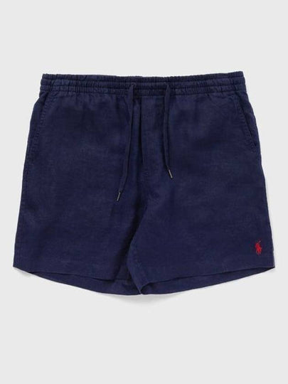 Embroidered Pony Logo Prepster Linen Shorts Black - POLO RALPH LAUREN - BALAAN 2