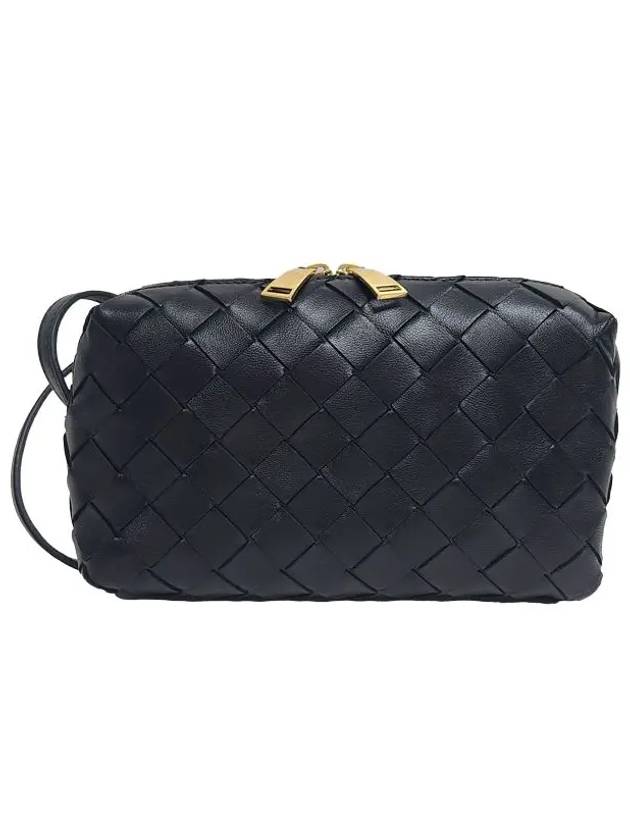 Intrecciato Lamb Leather Mini Cross Bag Black - BOTTEGA VENETA - BALAAN 3