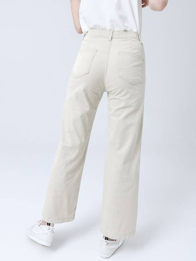 Summer Cotton Span Waist Banding Straight Fit Beige Pants DO3242PT005 - DOYOUKNOWMC GOLF WEAR - BALAAN 5