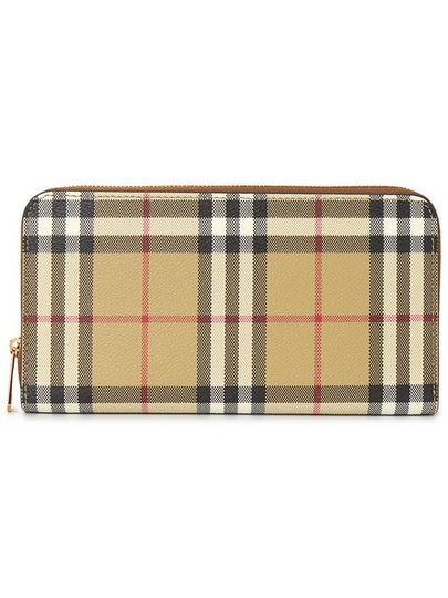 Check Zip Around Long Wallet Archive Beige - BURBERRY - BALAAN 2