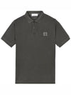 Men's Logo Patch Cotton Short Sleeve Polo Shirt Charcoal - STONE ISLAND - BALAAN 3