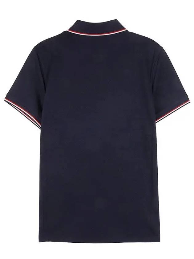 Logo Patch Polo Shirt Dark Blue - MONCLER - BALAAN 3