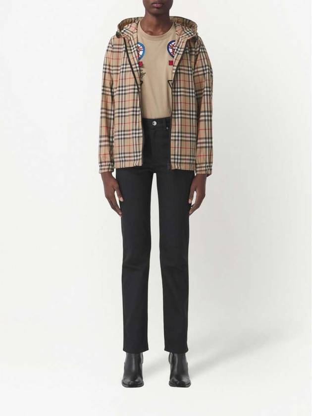 Check Hooded Jacket Archive Beige - BURBERRY - BALAAN 3