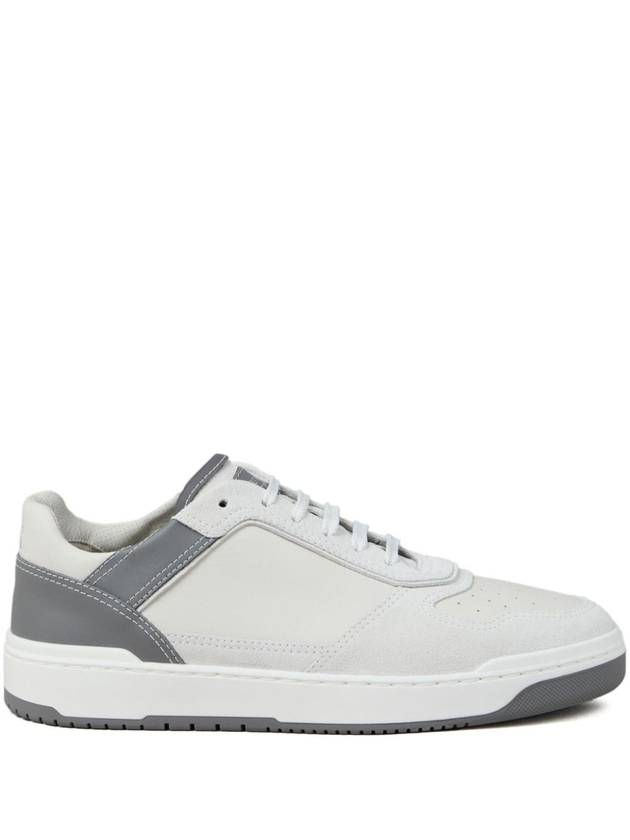 Logo Leather Low Top Sneakers Grey White - BRUNELLO CUCINELLI - BALAAN 2