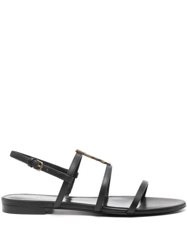 New Cassandra Flat Sandals Black - SAINT LAURENT - BALAAN 1