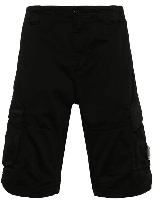 Logo Applique Shorts Black - CP COMPANY - BALAAN 1