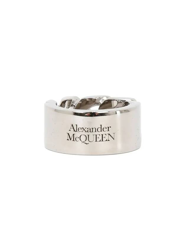 Men's Logo Chain Ring Silver - ALEXANDER MCQUEEN - BALAAN 1