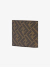 FF Logo Fabric Half Wallet Brown - FENDI - BALAAN 4