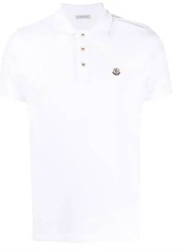 Logo Patch Polo Shirt White - MONCLER - BALAAN 3