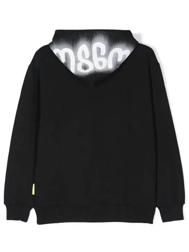 Kids Hooded Logo Black Hoodie - MSGM - BALAAN 2