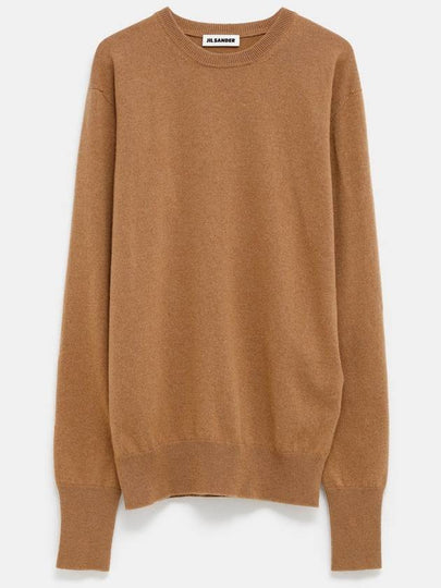 Crew neck cashmere knit top brown - JIL SANDER - BALAAN 2