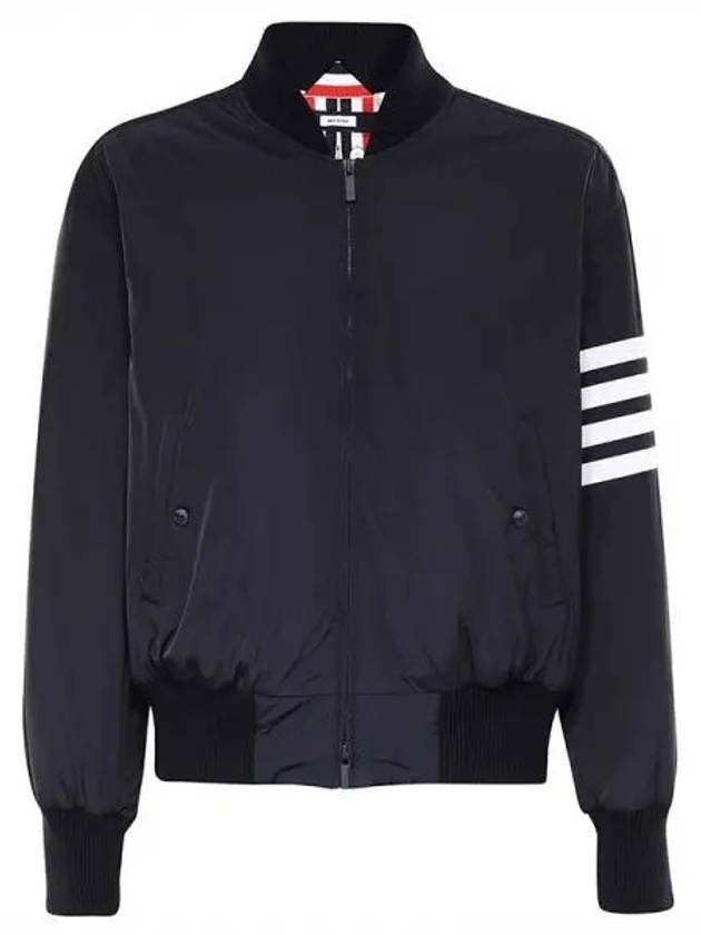 Poly Twill 4-Bar Oversized Knit Down Bomber Jacket Navy - THOM BROWNE - BALAAN 2