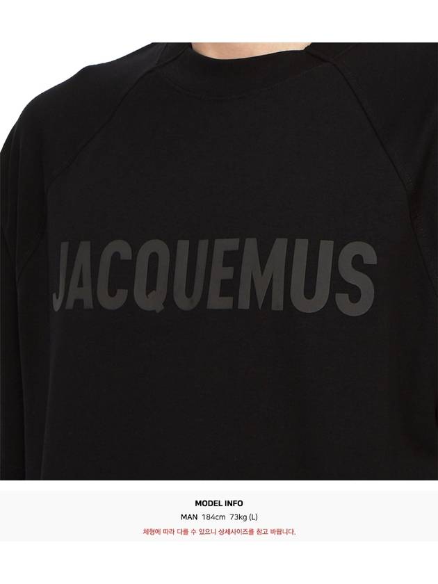 Le Typo Cotton Short Sleeve T-shirt Black - JACQUEMUS - BALAAN 9