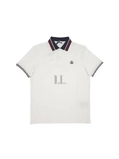 Logo Patch Polo Shirt White - MONCLER - BALAAN 2