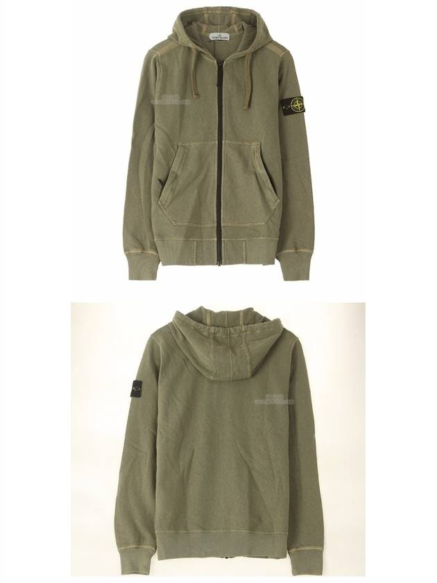 Wappen Patch Cotton Hooded Zip Up Olive - STONE ISLAND - BALAAN 5