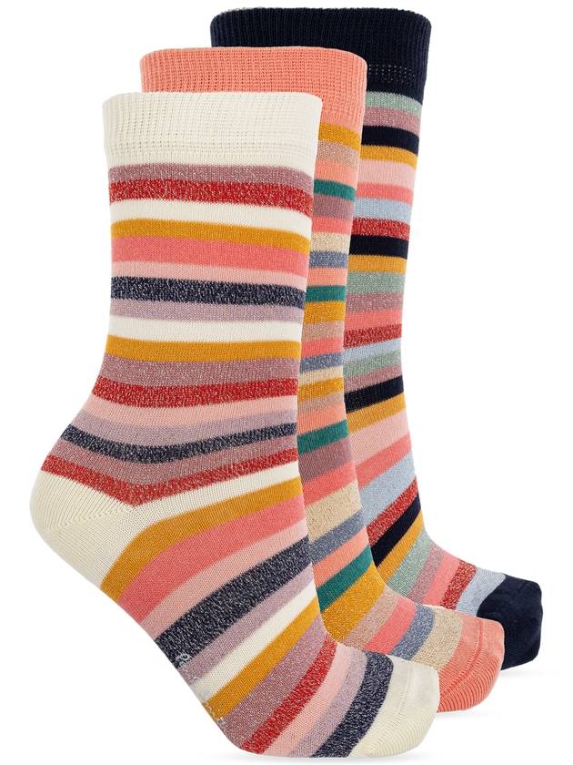 Paul Smith Three-pack Of Cotton Socks With Lurex Thread, Women's, Multicolour - PAUL SMITH - BALAAN 1