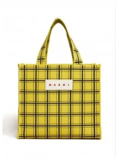 Jacquard Check Logo Tote Bag Yellow - MARNI - BALAAN 2