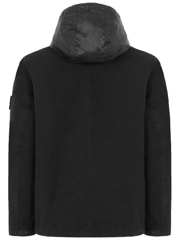 Wappen Patch Cordura Cotton Hooded Jacket Black - STONE ISLAND - BALAAN 4