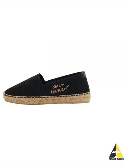 Women's Monogram Espadrilles Black - SAINT LAURENT - BALAAN 2