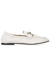 Women's Double T Leather Loafers White - TOD'S - BALAAN 3