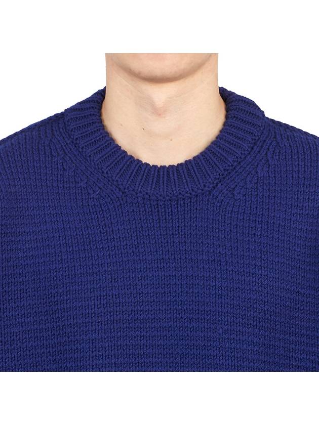 Crew Neck Wool Knit Top Blue - TEN C - BALAAN 7