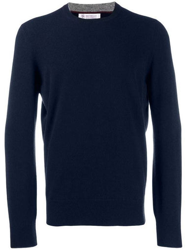 Men's Cashmere Knit Top Navy - BRUNELLO CUCINELLI - BALAAN 1