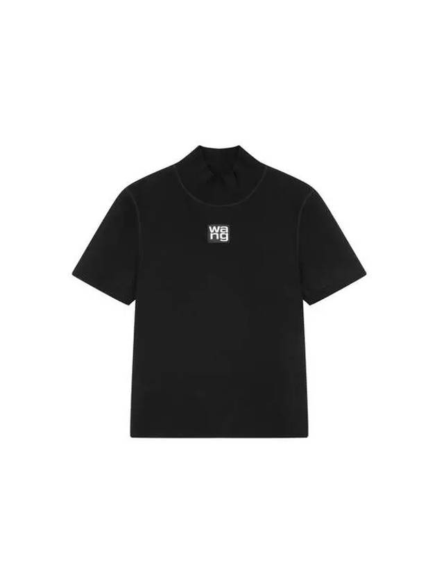 t logo patch mock neck top black 270644 - ALEXANDER WANG - BALAAN 1