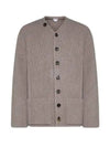 V-Neck Ribbed Cardigan Beige - BOTTEGA VENETA - BALAAN 2