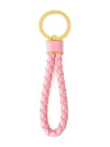 Intrecciato Lambskin Key Holder Pink - BOTTEGA VENETA - BALAAN 3