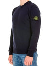 Men's Waffen Patch Round Neck Knit Top Navy - STONE ISLAND - BALAAN 5