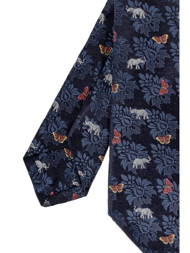 Etro Silk Tie, Men's, Navy Blue - ETRO - BALAAN 4