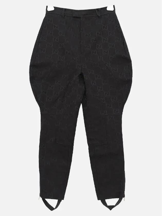 Canvas Horseback Riding Straight Pants Black - GUCCI - BALAAN 4