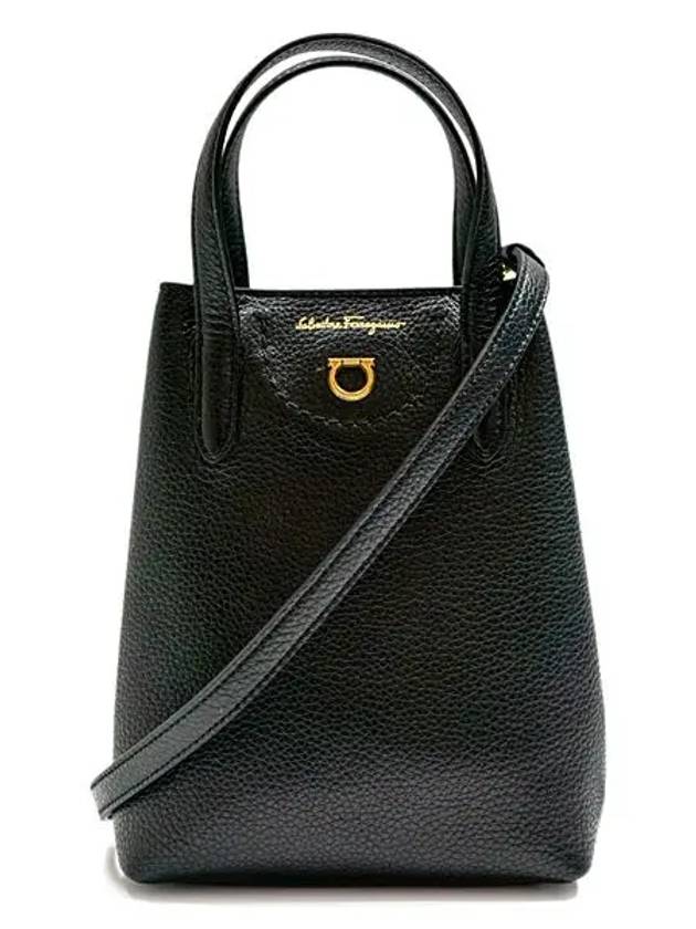 Gancini Mini Bag Black - SALVATORE FERRAGAMO - BALAAN.