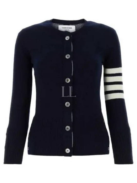 Cashmere Crew Neck Cardigan Navy - THOM BROWNE - BALAAN 2