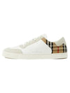 Check Leather Suede Sneakers Natural White Archive Beige - BURBERRY - BALAAN 7