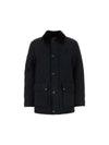 Barn Corduroy Collar Quilted Jacket Black - BURBERRY - BALAAN 2