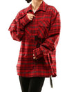 graffiti print check shirt red - OFF WHITE - BALAAN 3