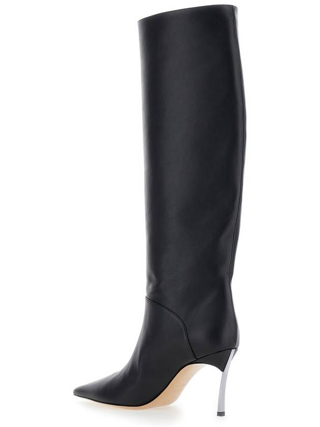 'Superblade' Black Knee-High Boots With Stiletto Heel In Leather Woman - CASADEI - BALAAN 3