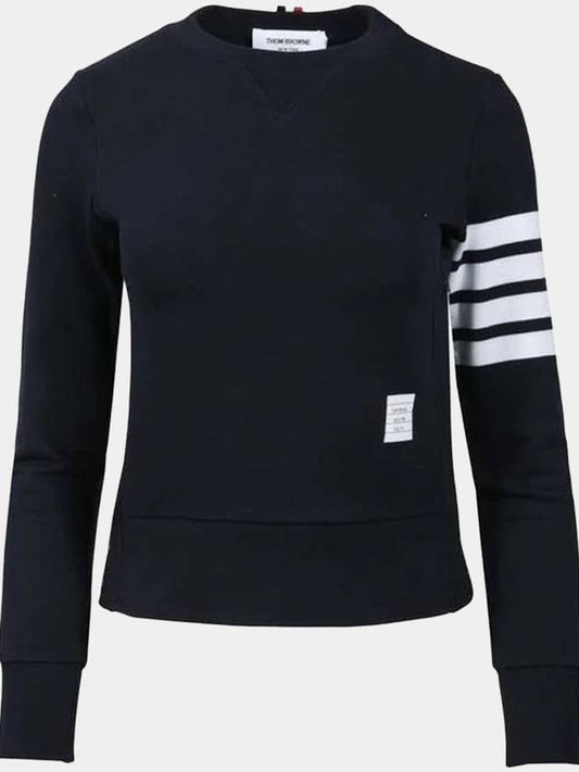 Engineered 4 Bar Stripe Loopback Jersey Knit Crewneck Sweatshirt Navy - THOM BROWNE - BALAAN 2