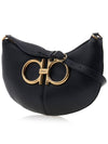 Maxi Gancini Shoulder Bag Black - SALVATORE FERRAGAMO - BALAAN 3