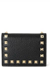 Rockstud Logo Bicycle Wallet Black - VALENTINO - BALAAN.