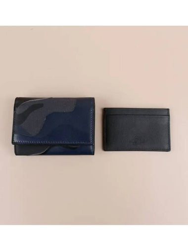 Camouflage 2in1 Military Card Wallet Navy QY2P0613TND - VALENTINO - BALAAN 1