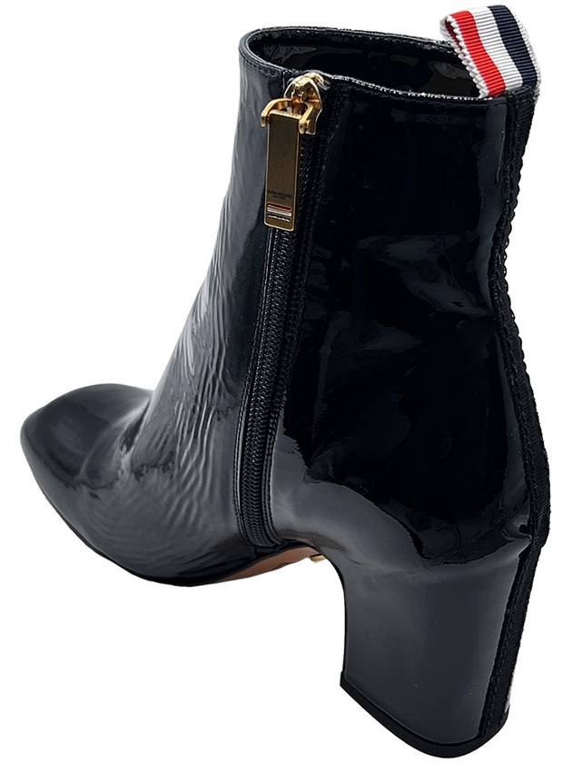 Black Soft Patent Leather Mid Ankle Boots N - THOM BROWNE - BALAAN 5