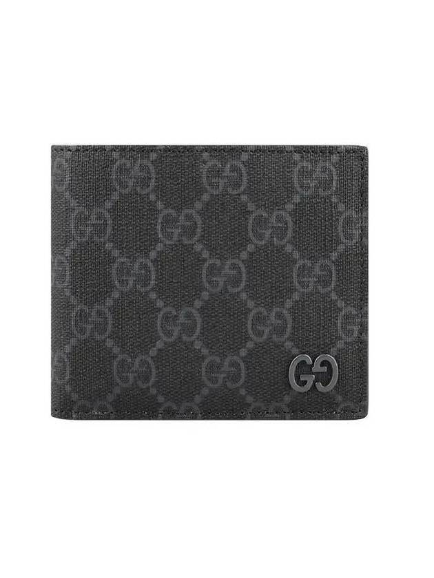 GG Supreme Bordeaux Interior Bifold Half Wallet Black - GUCCI - BALAAN 1