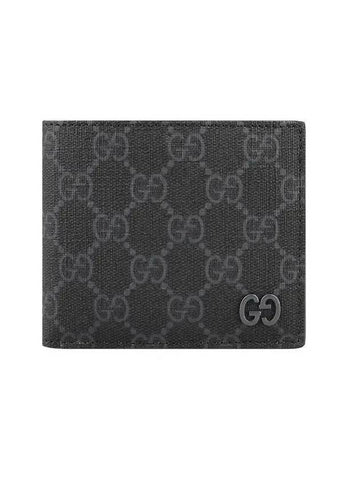 GG Supreme Bordeaux Interior Bifold Half Wallet Black - GUCCI - BALAAN 1